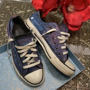 🌹Retro Converse All Stars • Double Layer Painted WT Navy & BLK UNISEX Sneakers